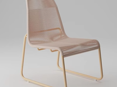 Modern Woven Leisure Chair With Light Metal Frame And Sleek Contemporary Design 3d model