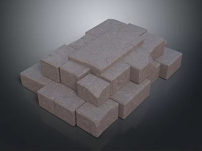 Wood Stone Gray Stacked Square Blocks For Building Projects And Decorative Design 3d model