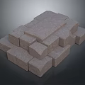 Wood Stone Gray Stacked Square Blocks For Building Projects And Decorative Design 3d model