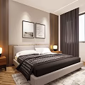Modern Hotel Guest Room With Marble Wall Large Screen TV White Sofa Fireplace And Chandelier