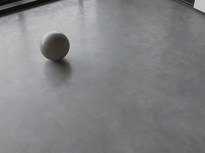 Smooth Gray Concrete Floor With Sphere Decoration 3d model