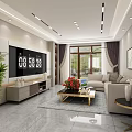 Modern Bright Living Room With Cozy Sectional Sofa And Elegant TV Unit Stylish Interior Design