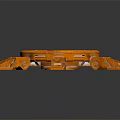 Orange Circular Mechanical Structure With Metal Support Legs And Industrial Gear Design