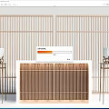 New Chinese-style Cashier Side Cabinet Service Desk Background Wall Partition 3d model