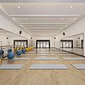 Spacious Fitness Studio With Neatly Arranged Yoga Mats Colorful Exercise Balls And Large Mirrors