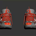 Gray High Top Sneakers With Red Laces And Colorful Cartoon Graffiti Designs