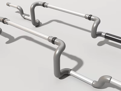 Industrial Equipment Stainless Steel Curved Pipe Fittings With Multiple Components 3d model