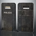 Pair Of Vintage Police Shields With Tactical Design And Metal Construction