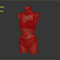 Red Lingerie Set Displayed On Mannequin With Comfortable Design And Elegant Lace Details