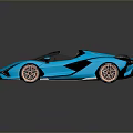 Sleek Blue Convertible Sports Car with Copper Wheels Open Top Luxury Performance