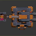 Industrial Mechanical Arm With Blue Orange Structure And Grabbing Mechanism Design