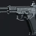 Realistic 3D Rendered Tactical Pistol With Silencer Scope And Black Finish 3d model
