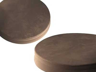 Two Dark Circular Cushions With Textured Surface And Soft Padding 3d model