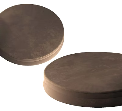 Two Dark Circular Cushions With Textured Surface And Soft Padding 3d model