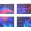 Dynamic Modern Television Design With Colorful Wave Patterns And Grid Background 3d model