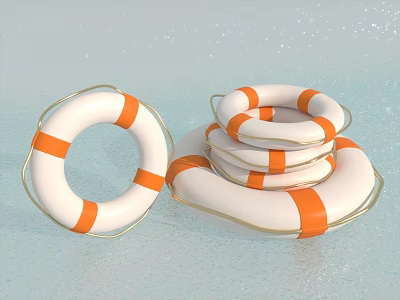 Swimming ring swimming ring life buoy summer beach water pattern glass swimming ring stacked swimming ring 3d model
