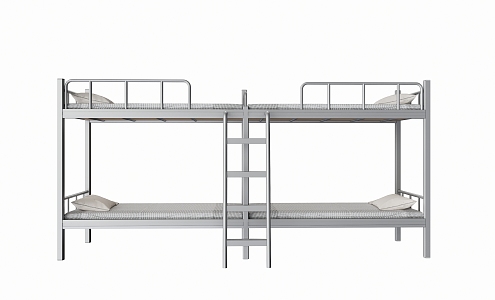 Dormitory bed iron frame bed four people bed 3d model