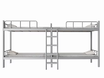 Dormitory bed iron frame bed four people bed 3d model