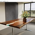 Quiet table Water table Wood table 3d model
