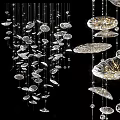 Elegant Modern Crystal Chandelier With Transparent Petal Pendants Decorative Hanging Design