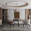 Elegant Modern Hotel Mahjong Room Interior With Round Table Comfortable Chairs And Stylish Chandelier