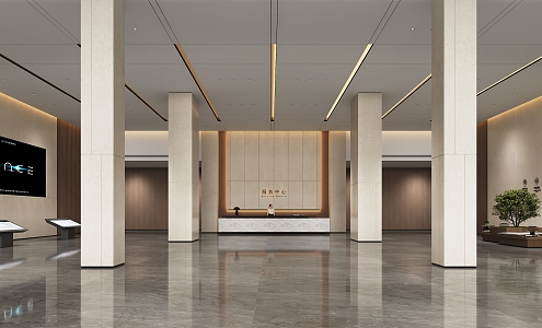 Modern Hall Office Hall 3d model