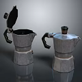 Vintage Stainless Steel Coffee Pots With Open And Closed Lids For Daily Use