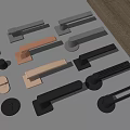 New Chinese Style Door Handle Door Handle Combination 3d model