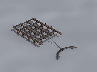 Handcrafted Wooden Lattice Trellis with Curved Hook Garden Accent Decor Piece 3d model