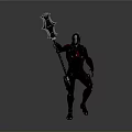 Futuristic Armored Character Design With Large Hammer And Intricate Armor Details
