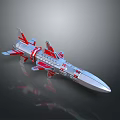 Advanced Silver Missile Weapon With Red Components And Aerodynamic Fins Structure 3d model