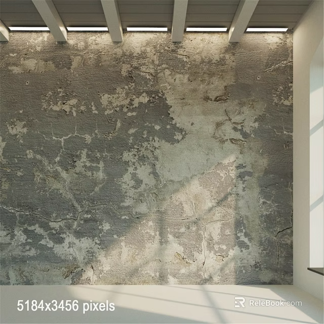 Weathered Gray Wall Texture With Natural Light And Shadow Patterns 3d model 