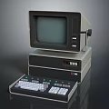 Vintage Computer System With Monitor Main Unit And Classic Keyboard Design