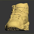 Shiny Golden High Top Sneakers With Metallic Finish And Reflective Surface