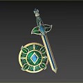 weapon sword shield game equipment sword shield cold weapon 3d model