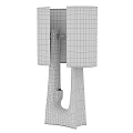 Modern Table Lamp With Unique Metal Base And White Fabric Shade Design Structure