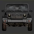 Black Classic Jeep Off Road Vehicle With Round Headlights And Rugged Body