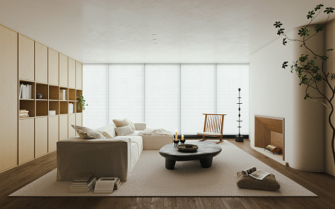 Quiet Living Room Minimalist Living Room 3d model