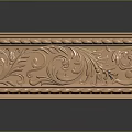 Intricate Wooden Carved Panel With Floral Scroll And Ornate Patterns 3d model