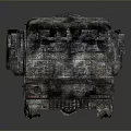 Military Camouflage Tank 3D Model With Open Cargo Area Metal Frame And Multiple Wheels