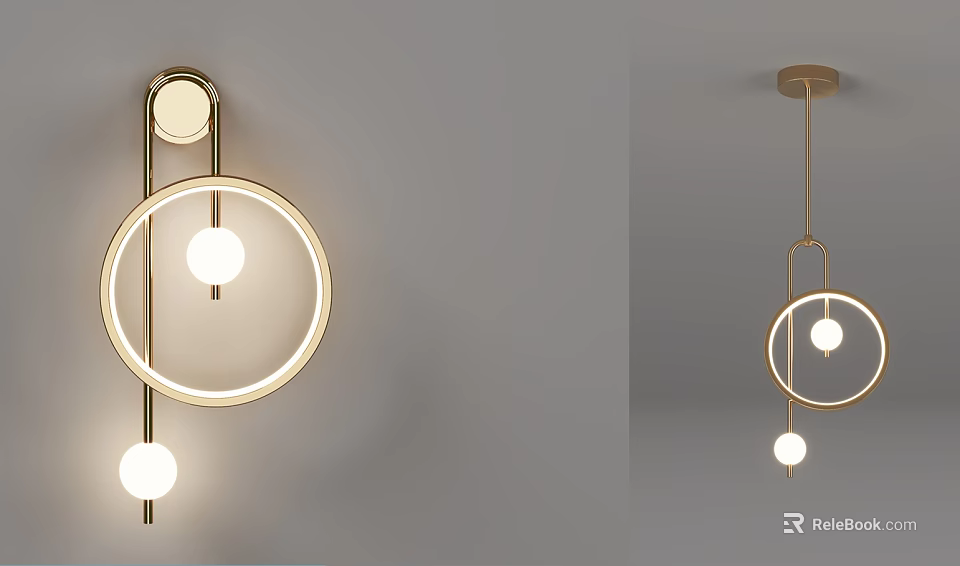Modern Stylish Wall Lamp With Circular Design Metal Frame And LED Bulbs For Interior Lighting 3d model 