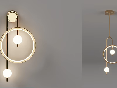 Modern Stylish Wall Lamp With Circular Design Metal Frame And LED Bulbs For Interior Lighting 3d model