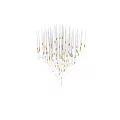 Elegant Modern Crystal Chandelier With Multiple Hanging Transparent Glass Pendants