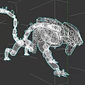Mechanical Creature With Black Red Design Robotic Limbs And Tail Structure