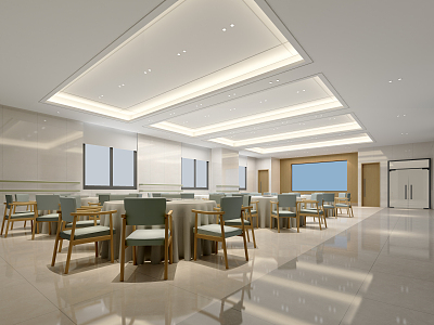 Modern Restaurant Nursing Home Restaurant 3d model