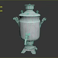 Traditional Silver Samovar With Handles Spout And Stable Base For Tea Making