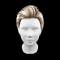 White Head Model With Blonde Hair And Detailed Facial Features On Black Background