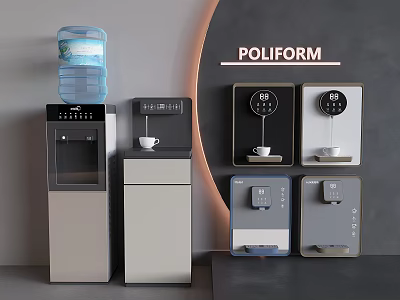 Stylish POLIFORM Modern Kitchen Appliances With Water Dispensers And Coffee Machines 3d model