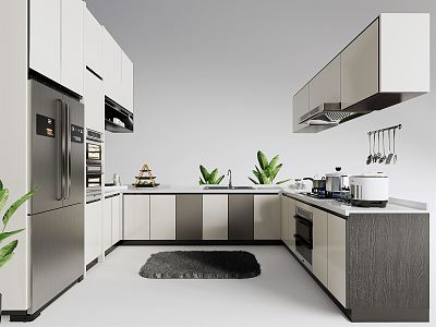 Modern Cabinet Kitchen Countertop 3d model