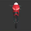 Modern Red Motorcycle With Sleek Aerodynamic Body Sporty Design And Glossy Finish